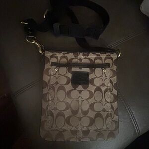 Coach‎ Tan and Black Crossbody Bag